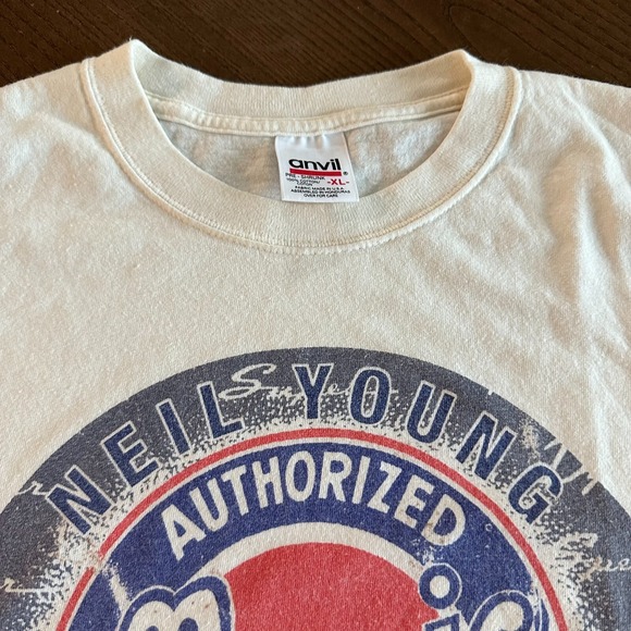 Anvil Neil Young T Shirt 2000 Music In Head Tour Official Band Concert White XL - Picture 2 of 6